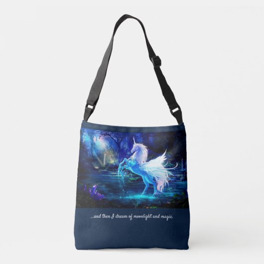 ムーンライトと魔法ユニコーンカスタム調整可能 クロスボディバッグ (裏面)