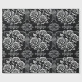 ムーンライトのゴシックのブーケ華美フレーム ラッピングペーパー (フラット)