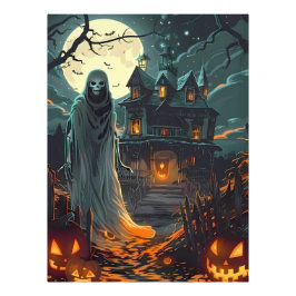 ムーンライトのハンティング – マナーの幽霊幽霊のよく出る フォトプリント           