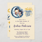 ムーンライトのベビーボーイシャワーへようこそ 招待状 (正面/裏面)