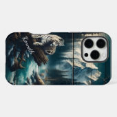 ムーンライトの下のユキヒョウ iPhoneケース (裏面横)