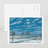 ムーンライトの冬の絵画景色 ポストカード (正面/裏面)