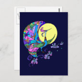 ムーンライトの孔雀 ポストカード (正面/裏面)