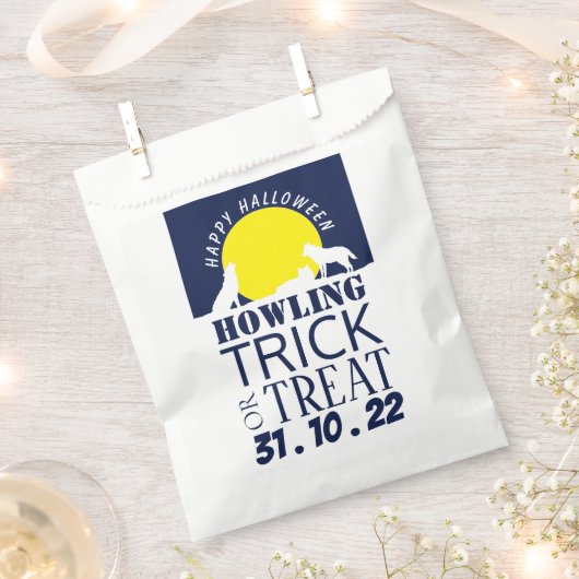 ムーンライトの狼ハローウィンパーティトリート好意 フェイバーバッグ (クリップ留めされた状態)