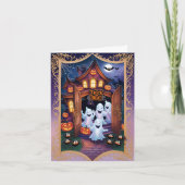 ムーンライトの空の下のハロウィーン幽霊 カード (正面)