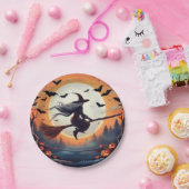 ムーンライトの魔女とこうもり ペーパープレート (パーティー)