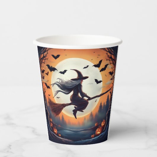 ムーンライトの魔女とこうもり 紙コップ (正面)