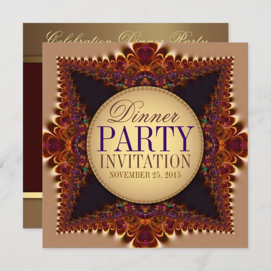 ムーンライトアースレースアダルトディナーパーティの招待状 招待状 (正面/裏面)