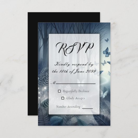 ムーンライトウィングスアンドミッドナイト魔法 出欠カード (正面/裏面)