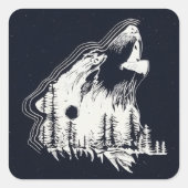 ムーンライトウィンターウルフパインツリーフォレスト スクエアシール (正面)