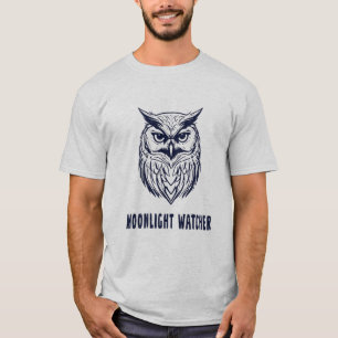 ムーンライトウォッチャー - 神秘的なフクロウのデザイン Tシャツ