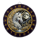 ムーンライトエレガンスの白いユニコーン ダーツボード (正面)