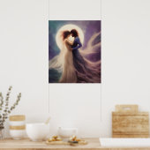 ムーンライトエンチャントメントAIファンタジーデジタルアートプリント ポスター (キッチン)