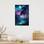 ムーンライトオアシス：竹に覆われたリバーバンク ポスター (キッチン)