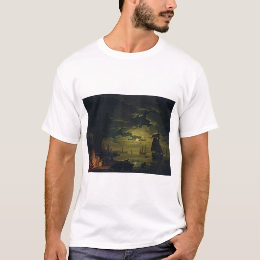 ムーンライトオーバーパレルモ 高忠実度 ファインアート Tシャツ (正面)