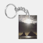 ムーンライトオーバー海ロックスオレゴン キーホルダー (正面左)