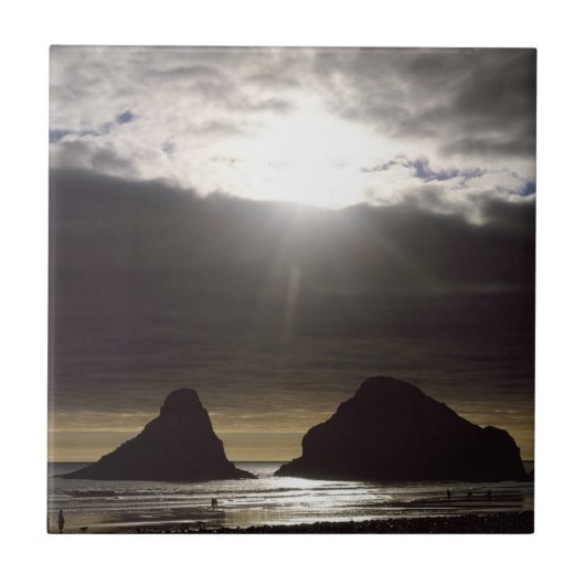 ムーンライトオーバー海ロックスオレゴン タイル (正面)