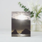 ムーンライトオーバー海ロックスオレゴン ポストカード (スタンド正面)