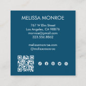 ムーンライトカワイイ魅力的ブルーソーシャルメディアQRコード スクエア名刺 (裏面)