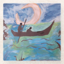 ムーンライトガラスコースターで帆 ガラスコースター