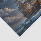 ムーンライトガレオン威厳のあるセーリング船のデコページ 薄葉紙 (詳細)