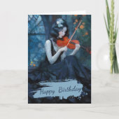 ムーンライトガーデンの暗いファンタジーゴシック様式のバイオリニスト カード (正面)