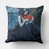 ムーンライトガーデンの暗いファンタジーゴシック様式のバイオリニスト クッション (正面)