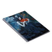 ムーンライトガーデンの暗いファンタジーゴシック様式のバイオリニスト ノートブック (右側)