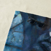 ムーンライトガーデンの暗いファンタジーゴシック様式のバイオリニスト ビーチタオル (インサイチュ)