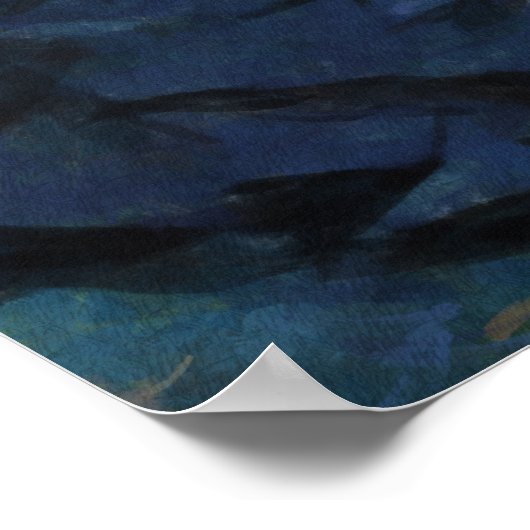 ムーンライトガーデンの暗いファンタジーゴシック様式のバイオリニスト ポスター (角)