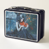 ムーンライトガーデンの暗いファンタジーゴシック様式のバイオリニスト メタルランチボックス (裏面)