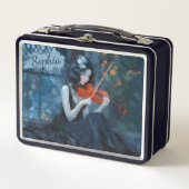 ムーンライトガーデンの暗いファンタジーゴシック様式のバイオリニスト メタルランチボックス (正面)