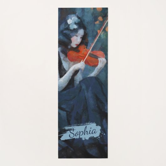 ムーンライトガーデンの暗いファンタジーゴシック様式のバイオリニスト ヨガマット (裏面)