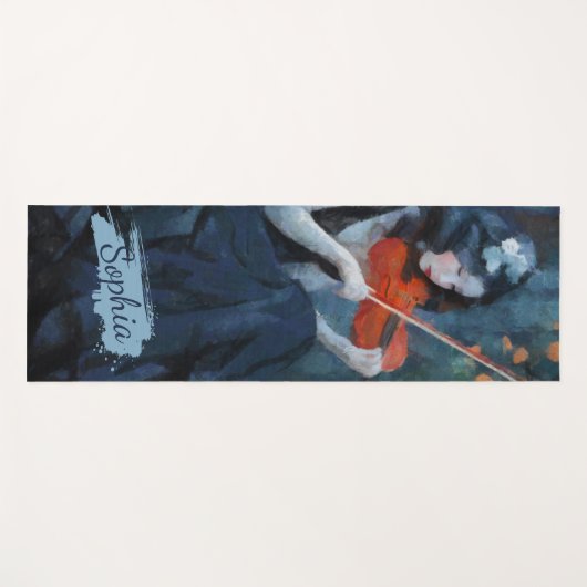 ムーンライトガーデンの暗いファンタジーゴシック様式のバイオリニスト ヨガマット (正面(横))