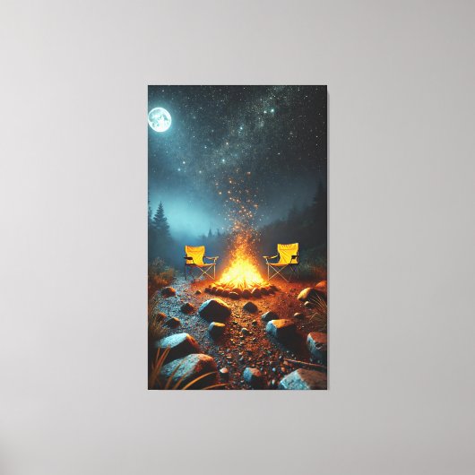 ムーンライトキャンプファイアグローキャンバスプリント キャンバスプリント (正面)
