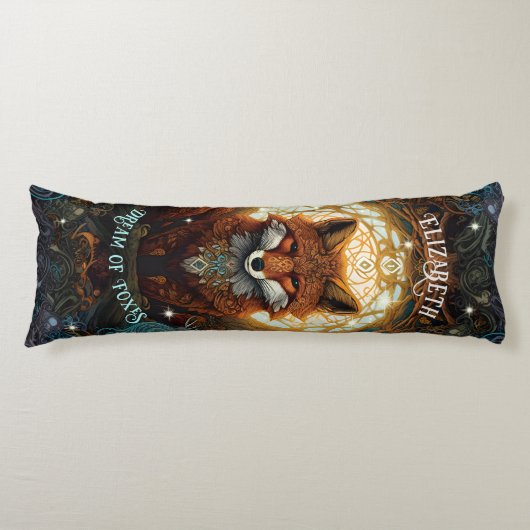 ムーンライトケルトキツネパーソナライズされた自然恋人キツネ ボディピロー (正面)