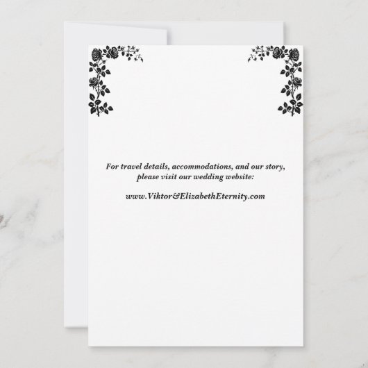 ムーンライトゴシックのスケルトンとバラ結婚ズ セーブザデート (裏面)