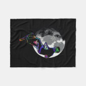 ムーンライトスクーターチャンプ – Scooter Boy Artwork フリースブランケット (正面(横))