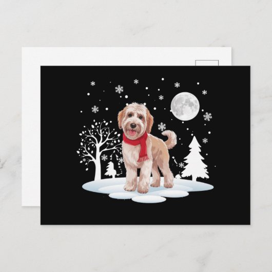 ムーンライトスノークリスマスの下のスピノイタリアーノ シーズンポストカード (正面/裏面)