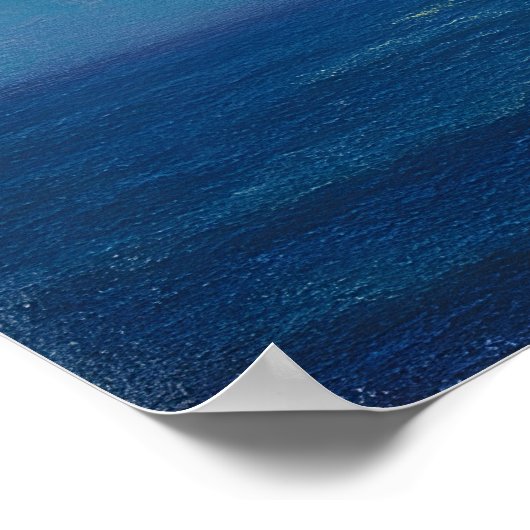 ムーンライトセイボートパステル絵を描ズスタイルナイトアート ポスター (角)