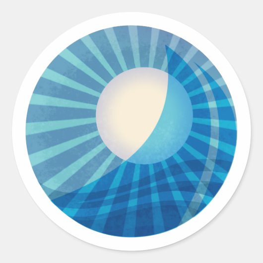 ムーンライトセイルステッカー真夜中 ラウンドシール (正面)