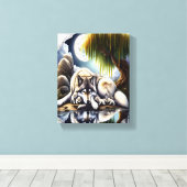 ムーンライトセレニティアスラムベアリングウルフ8x10 キャンバスプリント (インサイチュ (ウッドフロア))