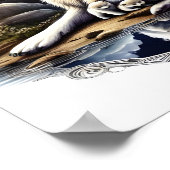 ムーンライトセレニティアスリム化ウルフ16x12 ポスター (角)