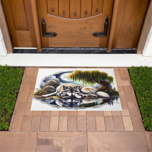 ムーンライトセレニティアスリム化ウルフ36x24 ドアマット (室外)