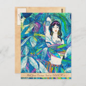 ムーンライトソンハオピンオリエンタル抽象芸術レディーアート ポストカード (正面/裏面)