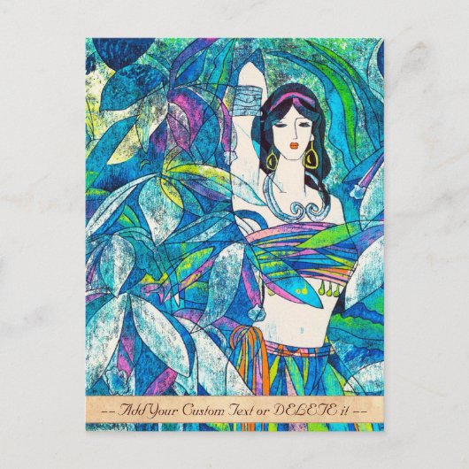 ムーンライトソンハオピンオリエンタル抽象芸術レディーアート ポストカード (正面)
