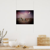 ムーンライトドリームキツネシーン ポスター (キッチン)