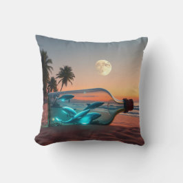 ムーンライトドルフィン：ボトルとアフリカの海グロー クッション