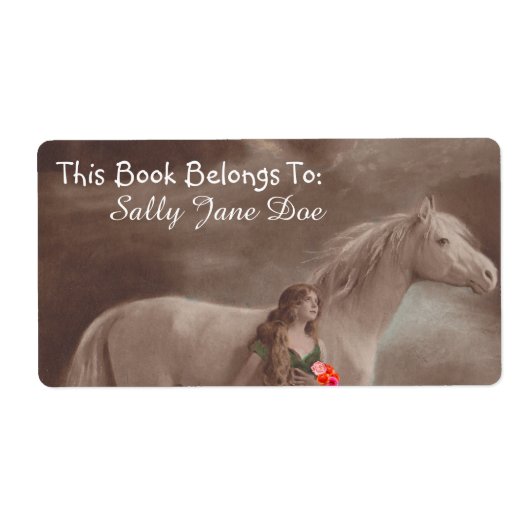 ムーンライトナイトドリームホースレディ蔵書票ラベル ラベル (正面)