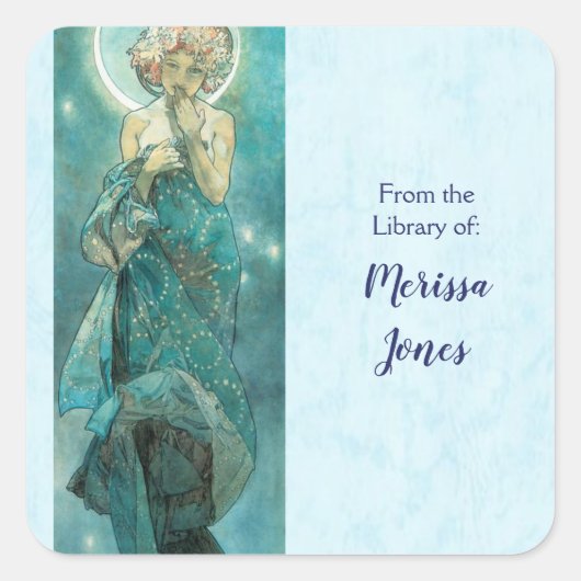 ムーンライトバイアルフォンスミュシャ スクエアシール (正面)